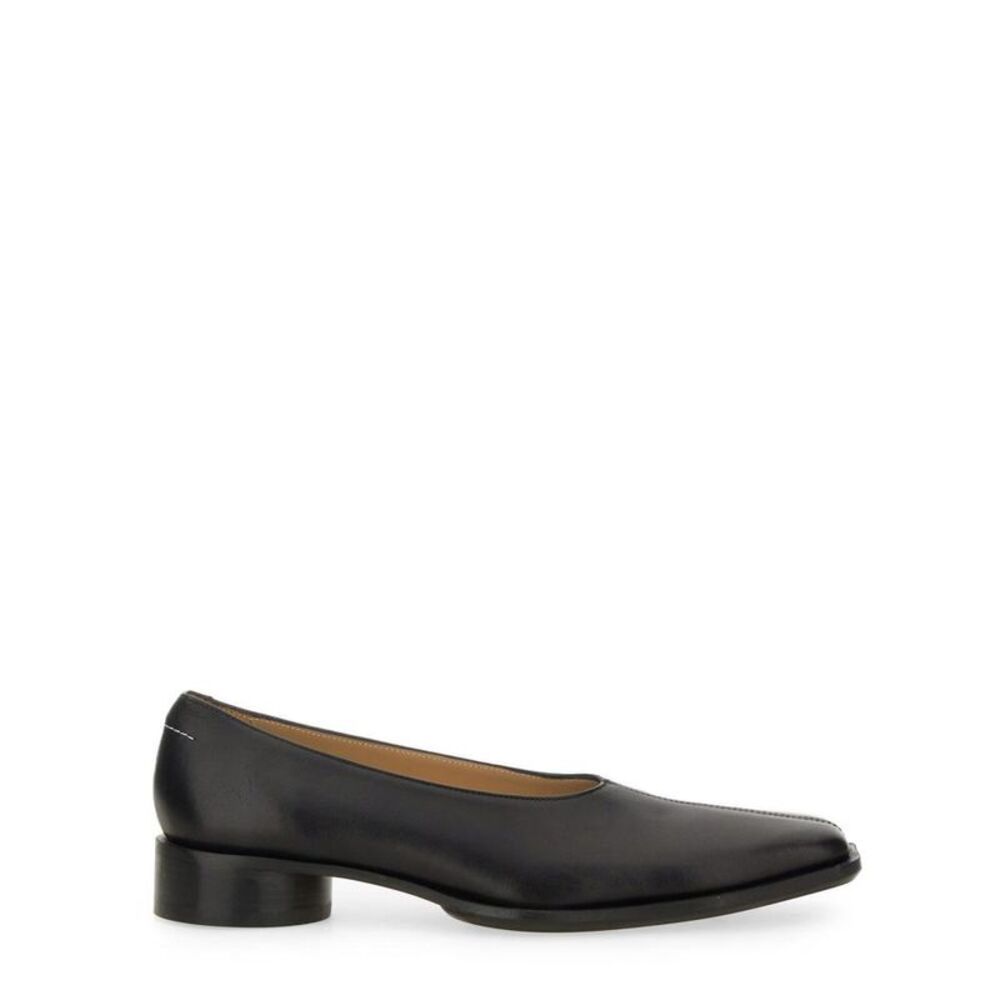 MM6 MAISON MARGIELA Women's Square Toe Low Heel Pumps Women BLACK Sandals